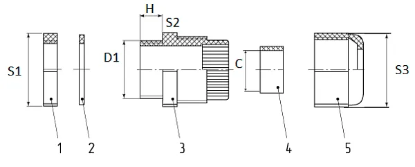 Сальник MG 40 пластик (22-32мм) IP68 ФИОЛЕТ ГОФРОМАТИК