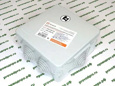 Коробка расп. о/п 100x100x50  IP66 2-комп. атм.стойкая прямой монтаж серая HEGEL  КР2404 (85шт/уп)