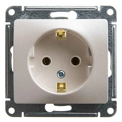 ШЭ Глосса Роз. 1-я с/у с/з 16А (перламутр, б/рамки) GSL000643 (20шт/уп)