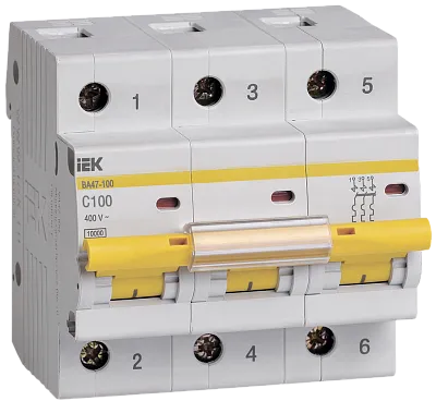 Автомат (ВА 47-100) 3п 100А (D) ИЭК
