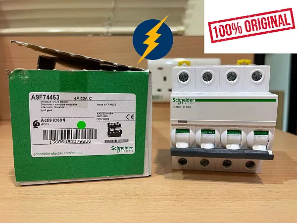Автоматический выключатель A9F74463 АВТОМАТИЧЕСКИЙ ВЫКЛЮЧАТЕЛЬ iC60N 4П 63A C Schneider