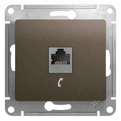 ШЭ Глосса Роз.телеф. с/у RJ11 (шоко, б/рамки) GSL000881T (10шт/уп)