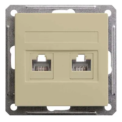 ШЭ 59 Роз. телеф.двойная  с/у RJ11 (шампань, б/рамки)(10шт) RSI-251TT-4-86