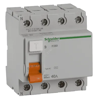 Авт.диф. 4п 63А  30мА  АВДТ 64 6кА АС SHCET