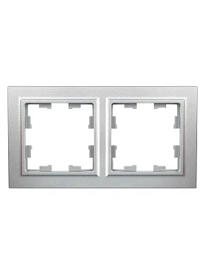 ИЭК Брайт Рамка  2-я РУ-2-БрА алюминий IEK