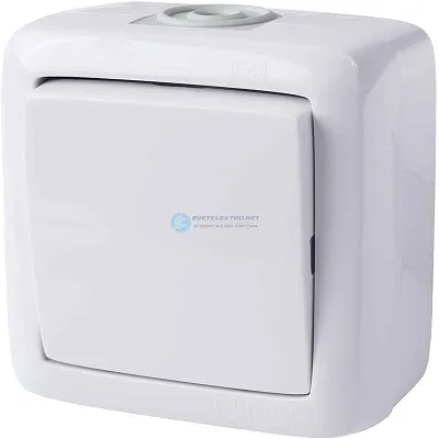 xегель Альфа Выкл. о/у 1кл брызгозащ. IP44 (250В, 10А) белый ВА10-211