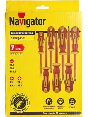 Инстр. Набор отверток NHT-Оtd01-H7 (диэлектрич, 7 шт) Navigator 82354