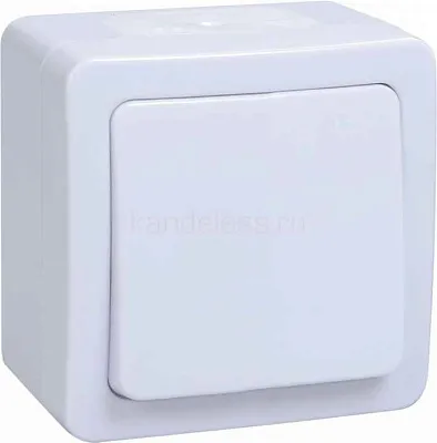 ИЭК Гермес PLUS Выкл. 1кл о/у  10А IP54 (белый) проxод. ВСп20-1-0-ГПБ