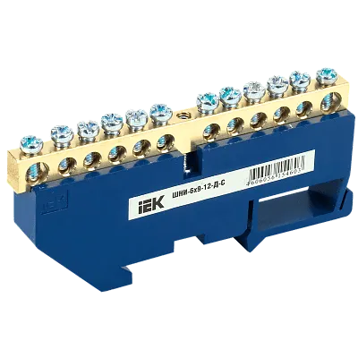 Шина нулевая на DIN-изол ШНИ-6x9-12-Д-С ИЭК