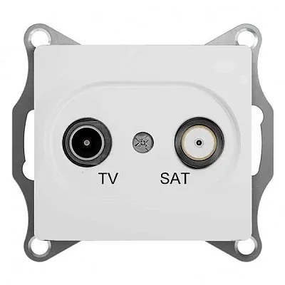 ШЭ Глосса Роз.TV/SAT оконечная 1DB (белый, б/рамки) GSL000197 (10шт/уп)