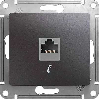 ШЭ Глосса Роз.телеф. с/у RJ11 (графит, б/рамки) GSL001381T (10шт/уп)