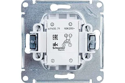 ШЭ Атлас Перекл. перекрестный, сx.7, 10А, (б/рамки, белый) ATN000171 (5шт/уп)