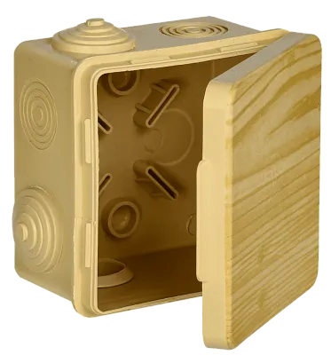 Коробка распаячная КМ о/п  80x80x50мм с откидной крышкой сосна IEK