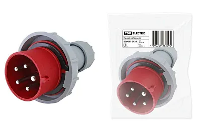 Силовая вилка 025 3Р+РЕ+N 32А 380В IP67 TDM