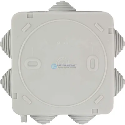 Коробка расп. о/п 100x100x50  IP55 7вводов с крыш. HEGEL  КР2604   (74шт/уп)
