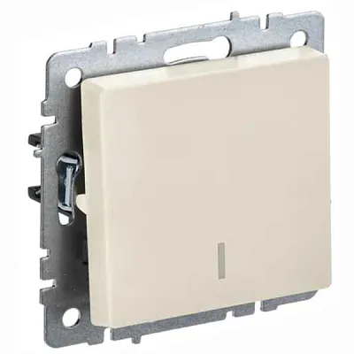 ИЭК Брайт Выкл. 1-кл. с/у  10А IP20 ВС10-1-0-БрКр беж. IEK