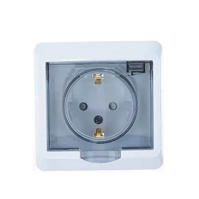 ИЭК Брайт Роз. 1м с з/к/ш с кр. 16А IP44 РСбш10-3-44-БрЖ жемч. IEK