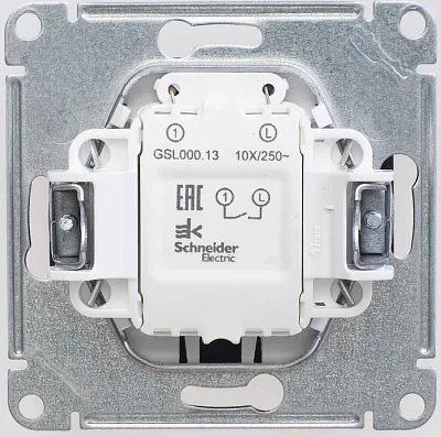 ШЭ Глосса Выкл. 1кл. с/у с инд. 10А (шоко, б/рамки) GSL000813 (20шт/уп)