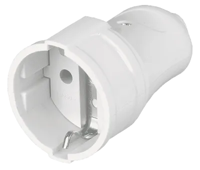 Розетка разборная прямая РПп10-01-Ст с з/к 16А (белая) ИЭК