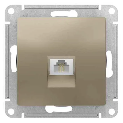 ШЭ Атлас Роз.телеф. с/у RJ11, (б/рамки, шампань) ATN000581 (5шт/уп)