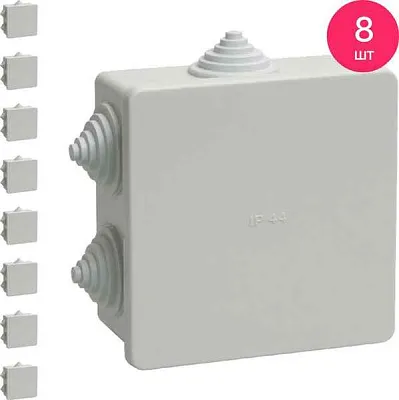 Коробка распаячная КМ41235 о/п 85x85x45 (6вводов) IP44 ИЭК