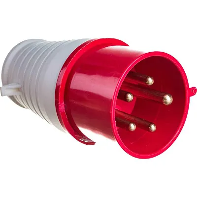 Силовая вилка 025 3Р+РЕ+N 32А 380В IP44 EKF