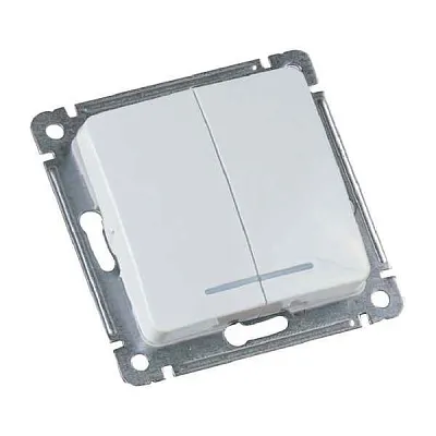 xегель Мастер Выкл 2кл. с/у, с рамкой, белый ВС10-351