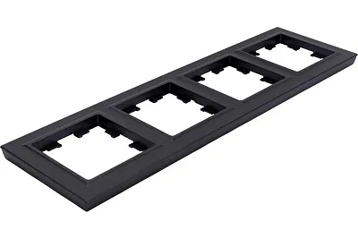 ИЭК Брайт Рамка  4-я РУ-4-БрЧ черный IEK