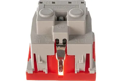 Кабель-канал  Розетка с з/к 2к (2мод.) красная РКС-20-32-П Праймер ИЭК