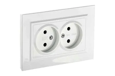 ИЭК Брайт Роз. 2-я без з/к/ш 10А в сб. РС12-2-БрБ бел. IEK