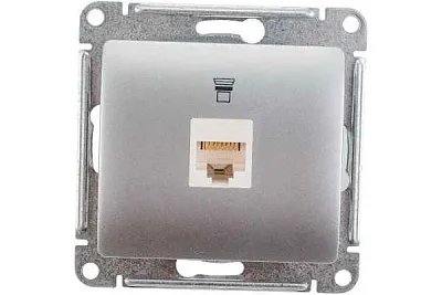 ШЭ Глосса Роз.комп. с/у RJ45, кат.5е (алюм, б/рамки) GSL000381K (10шт/уп)