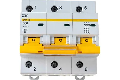 Автомат (ВА 47-100) 3п  80А (D) ИЭК