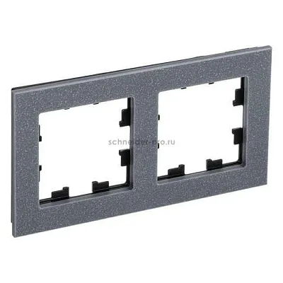 ШЭ Атлас рамка 2-я,(мрамор айс грей) ATN343202 (2шт/уп)